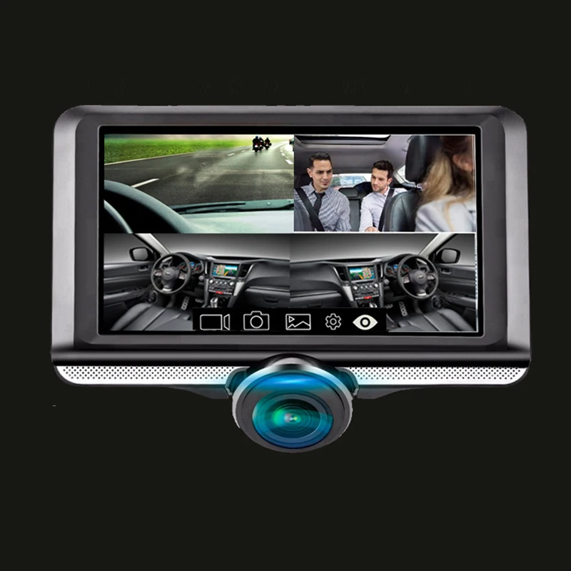 Автомобильный 4,5 дюймовый ips пресс Dash Cam 360 градусов панорамная двойная камера вождение автомобиля регистраторы DVR автомобиля