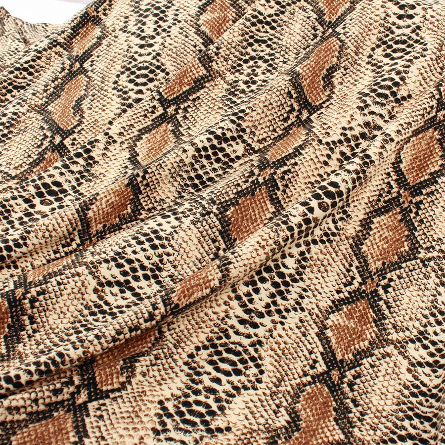 

Snake Printed Soft Spandex Fabric Stretchy Leotard Sportwear Making Material Sold By Yard