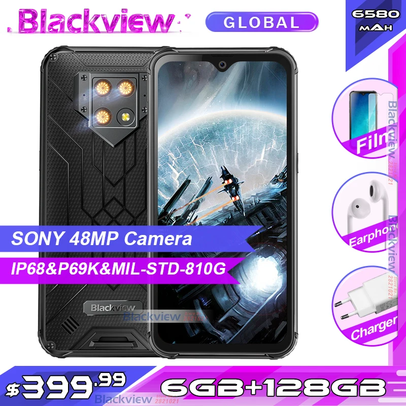 Blackview BV9800 6 ГБ 128 IP68 прочный смартфон 3 &quotFHD + безрамочный экран в виде капли воды Helio