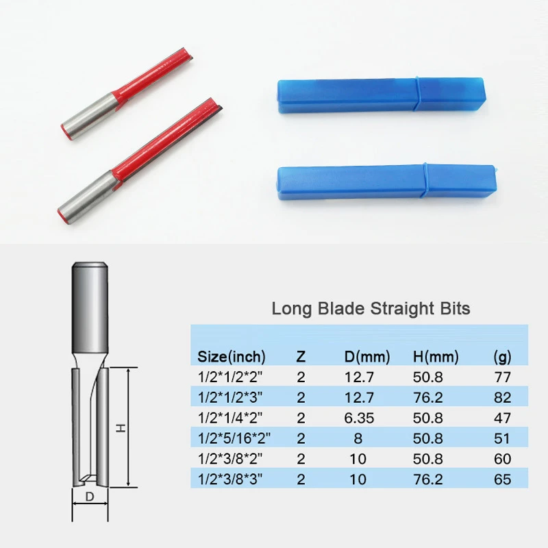 LAMEZIA 1/2" Handle Lengthen Directly Alloy Cutter Head Carpentry Slotting Tool Carving Machine Tooth Blades For Woodworking