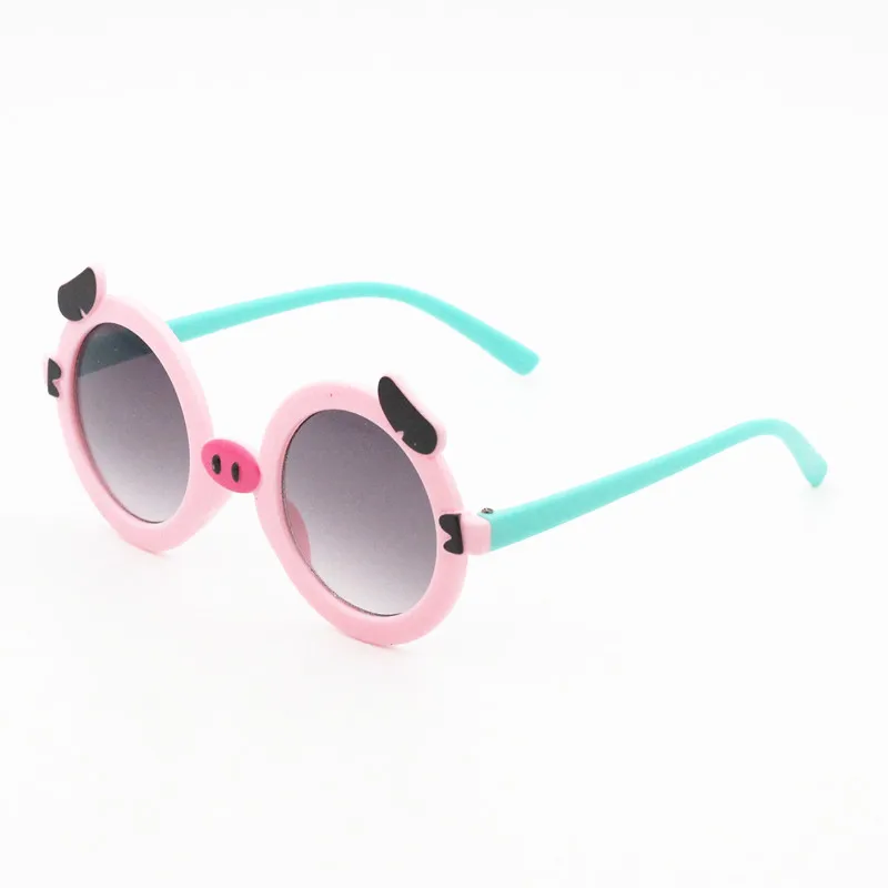 cute pig sunglasses Минимальная форма милого кролика, гибкие детские солнцезащитные очки, Поляризационные детские защитные очки с покрытием, UV400, очки для младенцев - Цвет линз: cute pig sunglasses