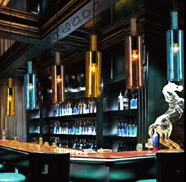 

Contracted the Nordic restaurant theme bar bar personality cafe color bottle glass chandelier lamps and lanterns