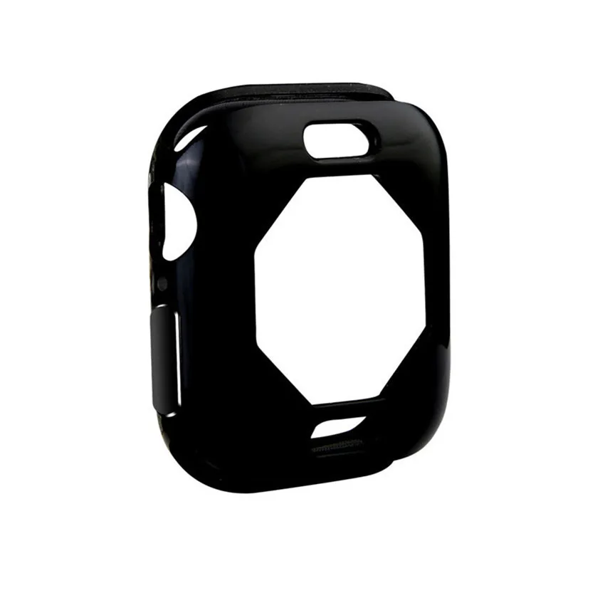 Рамка защитный чехол для Apple Watch Series 4 40 мм 44 мм Мягкие, тонкие, из термополиуретана силиконовый защитный чехол для iWatch 5 бампер оболочка - Цвет: Черный