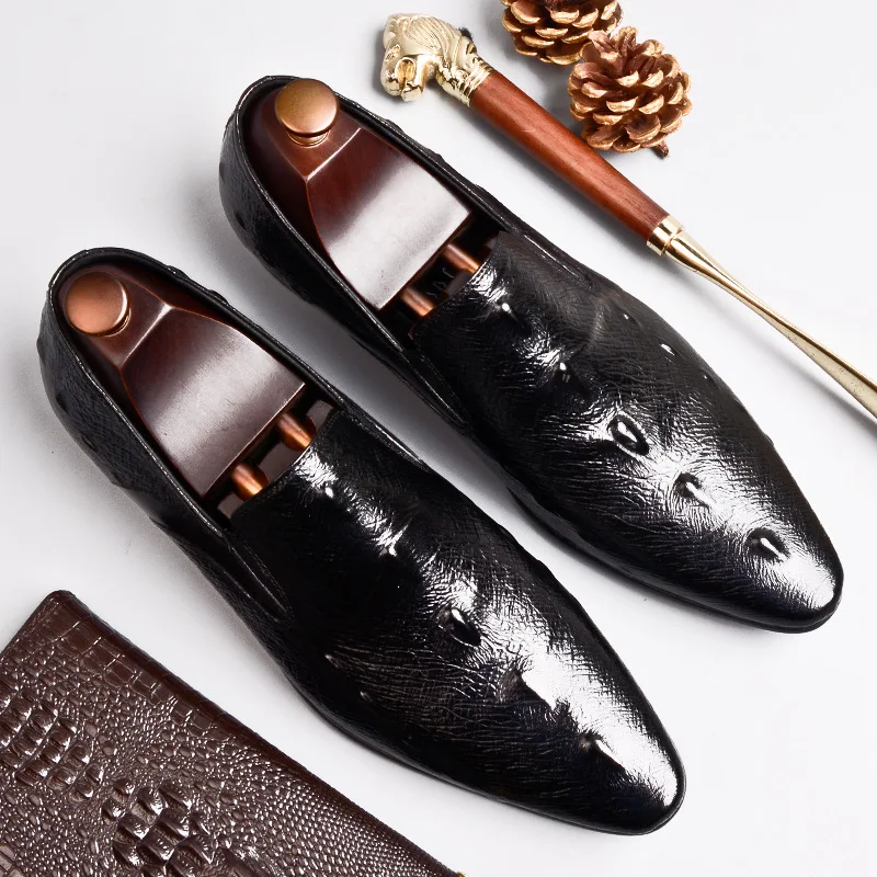 

2019 Autumn New Style Men's Formal Wear Shoes England Genuine Leather Crocodile Pattern Business Large Size MEN'S SHOES Supply o
