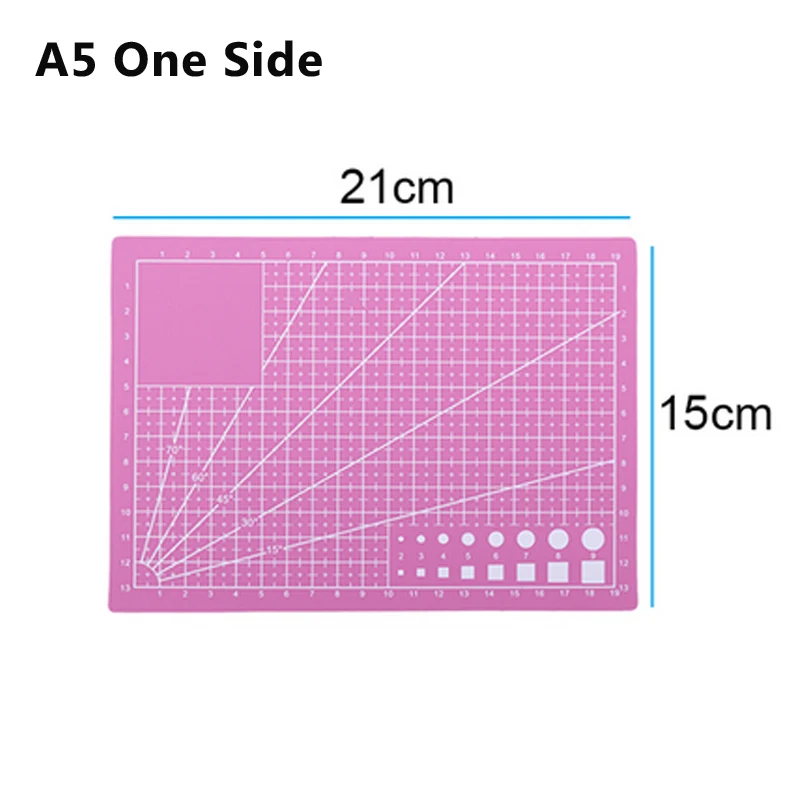 A3/A5 ПВХ Режущий коврик режущий коврик лоскутный режущий коврик A3 Лоскутные инструменты ручной инструмент DIY разделочная доска Двусторонняя самовосhealing вающаяся - Цвет: A5 Pink 1 Side