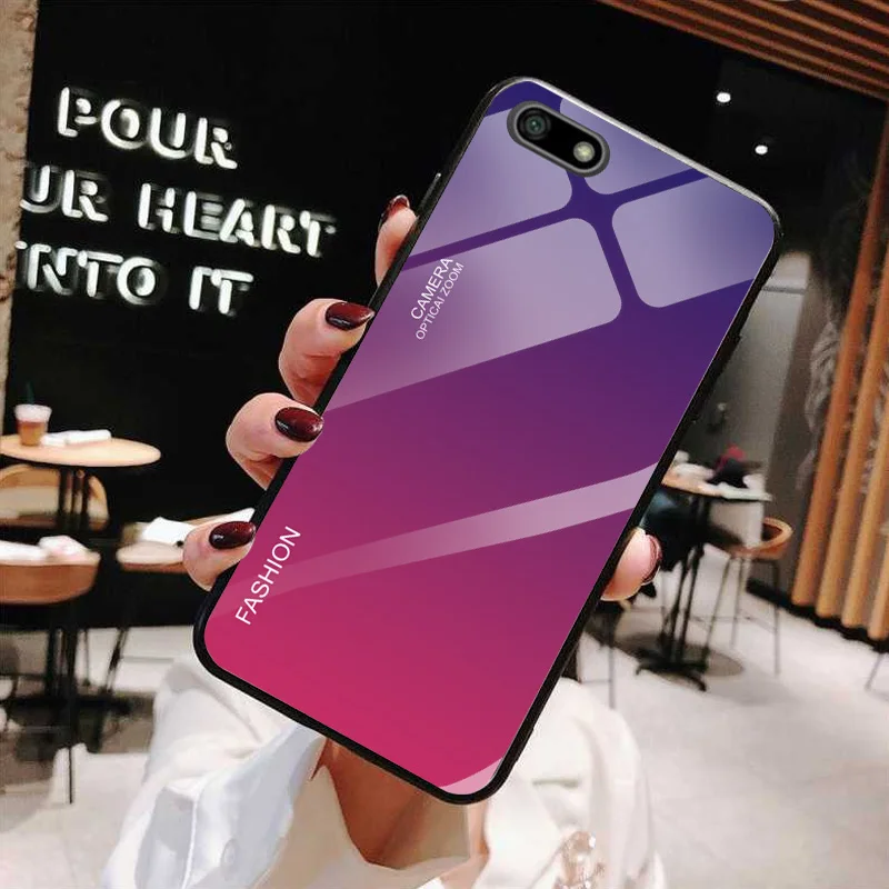 Чехол для телефона huawei Y5 Lite Prime Honor 7S 7A 5,45 градиент закаленное стекло Цветной корпус бампер Fundas на Honor 7s