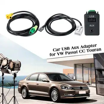 

Car USB Aux Audio Input Adapter Socket Harness Cable Kit For VW CC Touran Car Radio Audio Cables Car Electronics