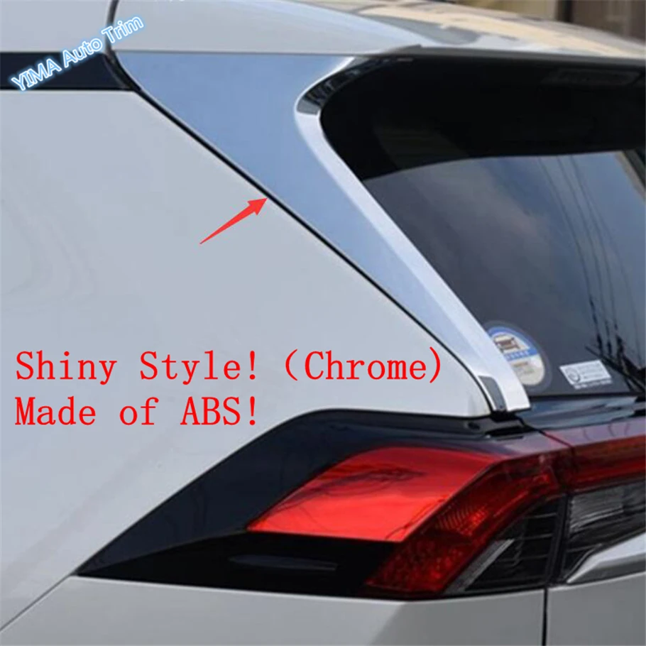 

Lapetus Auto Styling Rear Door Tail Spoilers Window Wing Cover Trim Fit For TOYOTA RAV4 RAV 4 2019 2020 ABS Chrome Carbon Fiber