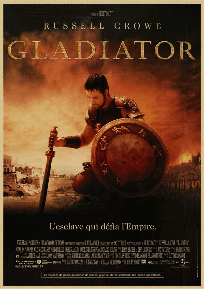 Gladiator Classic Movie Kraft Paper Poster Bar Cafe Living Room Dining room Wall Decorative Paintings movie poster home decor posters