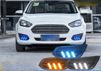 

Fast delivery Led daytime running lights+moving turn signal+blue night mode+remote control for Ford escort 2015-2018
