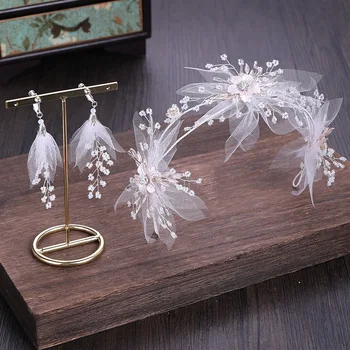 

Girl's Tiara Princess -style White Female Fairy Hair Crystal Princess Crown Children's Headband Jewelry