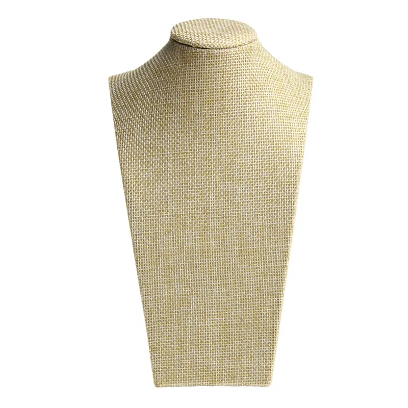 

Linen Mannequin Bust Jewelry Necklace Pendant Neck Model Display Stand Holder