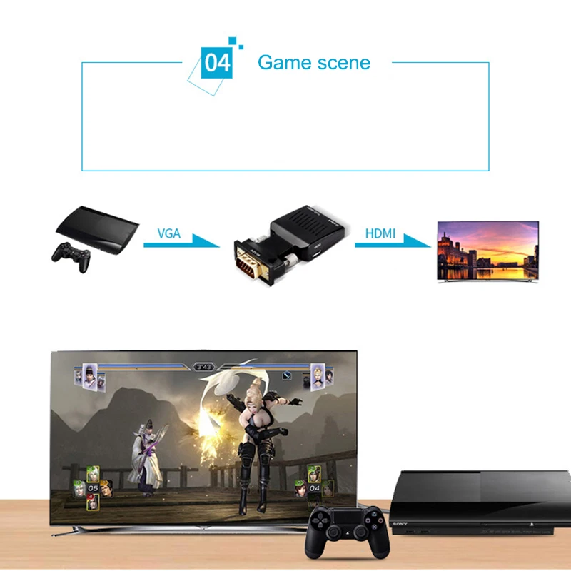 VGA в HDMI адаптер 1080P конвертер Папа мама с 3 5 мм аудио входом XR649|Переходники и
