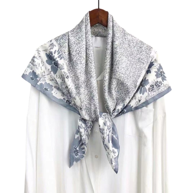 Fashion Printed Scarf Women Silk Satin Hijab Scarf Luxury Square Shawl P31B