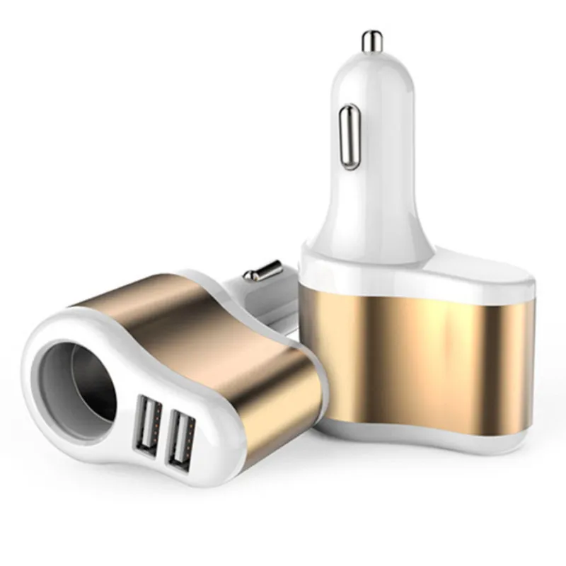 Двойной USB электронный соединитель жгута Лот автомобильного прикуривателя Зарядное устройство гнездо сплиттер адаптер 3.1A Зарядное устройство для iPhone телефон 12 V-24 V