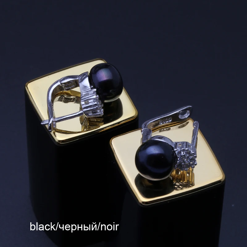 black pearl Earrings Модный натуральный пресноводный черный жемчуг зажим для ушей амулеты сережки Бохо для женщин свадебный подарок - Цвет камня: black pearl Earrings