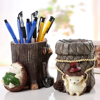 

Home decoration Office desk accessories pen container Creative fashion cute storage box Resin decoration storage organizer