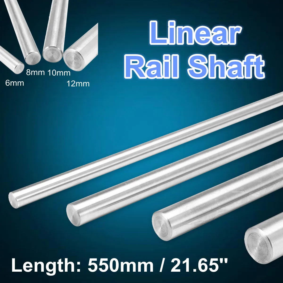 

6/8/10/12mm Dia Rod Length Linear Shaft Cylinder Linear Shaft Rail CNC 3D Printers Parts Chrome Plated Guide Slide Part 550 mm