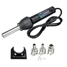 Эффективный 650 Вт 110 В светодиодный цифровой нагнетатель горячего воздуха Тепловые пистолеты паяльная станция запайка паяльник 3 насадки