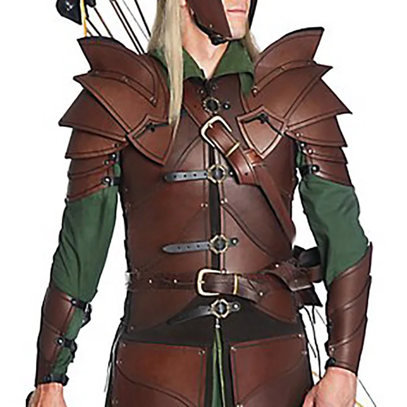 New Medieval Men Double Shoulder Spaulders Knight Harness Guard Gear Cosplay 