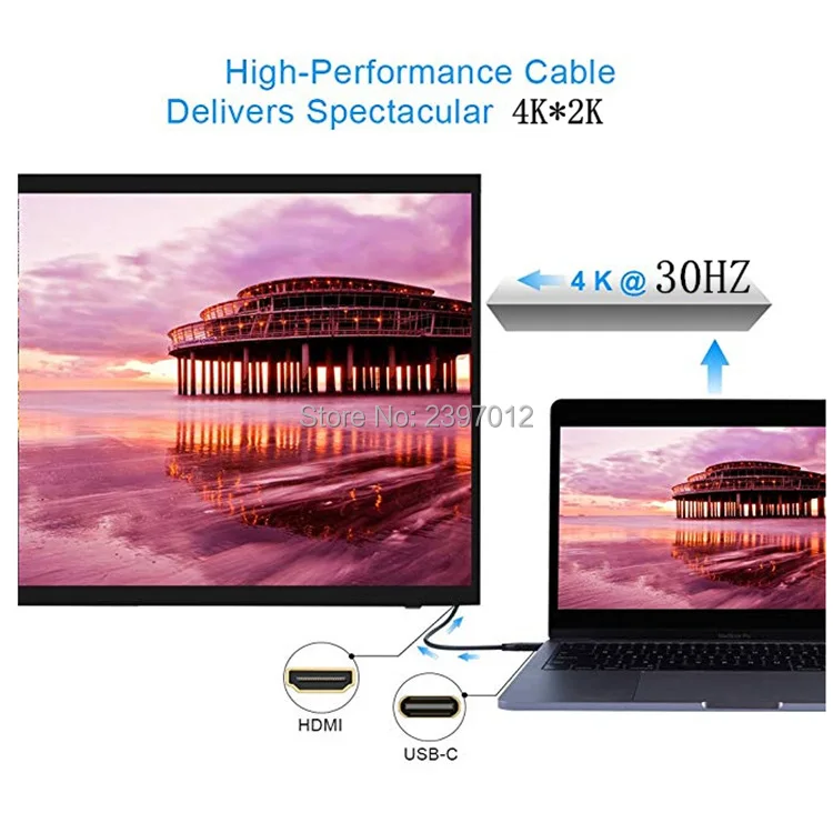 50 шт./лот, кабель-переходник с разъемом type-C-HDMI, USB C, HDMI, USB 3,1, HD, Удлинительный Кабель-адаптер для Macbook, для samsung S8