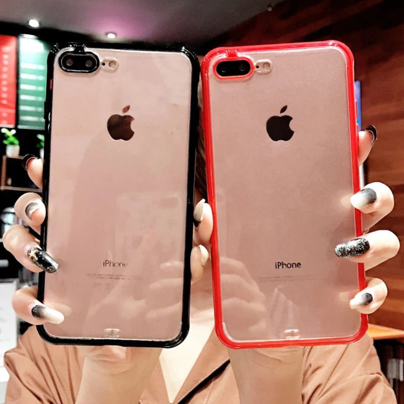 

Fashion Transparent Anti-knock Case For iPhone X XR XS Max Ultra Thin Soft TPU Shockproof Case Cover For iPhone 8 7 6 6s Plus