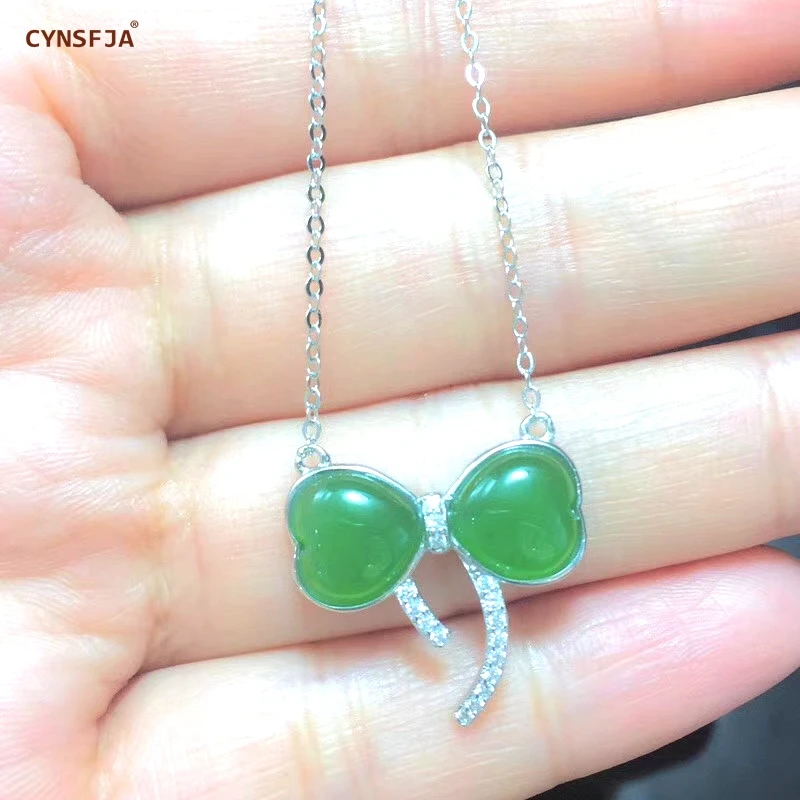 CYNSFJA Реал Certified(Hetian) нефрита Jade Jasper 925 пробы серебряные ювелирные изделия амулеты и Нефритовой подвеской, высокое качество лучшие подарки