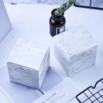 

New Marble design Wedding Party Favors Chocolate Baking Paper gift box packaging Baby Shower Birthday Party smal candy box 50pcs