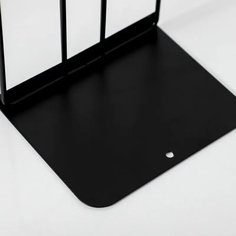1 Pair Bookends Book Stand Support Simple Iron Desktop Non Slip Rack Shelf Holder Office Magazine Organizer