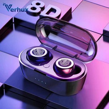 

TWS Wireless Bluetooth Earphone Waterproof Sport Headphone 5.0 with Charging Box Touch control Earphones Build-in Mic Headphones