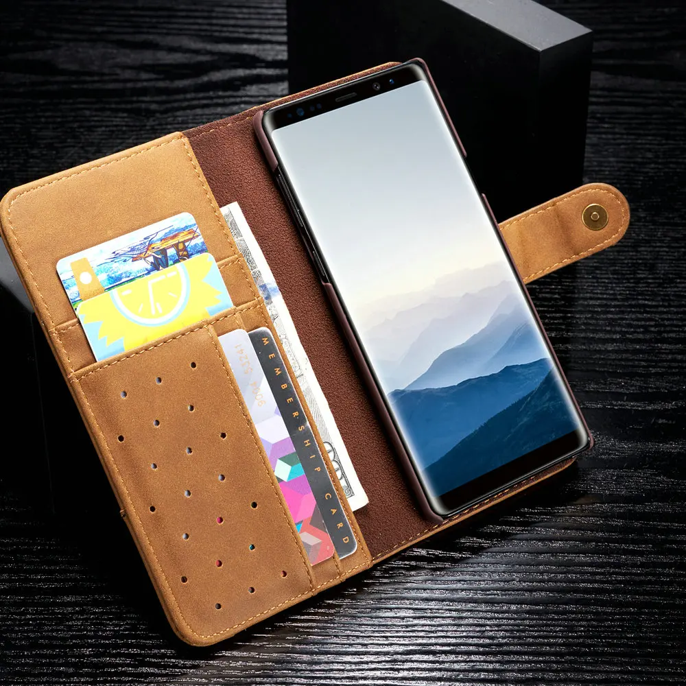 Винтажный чехол-кошелек из натуральной кожи для samsung A20 A30 A20e A40 A50 A70 Магнитный Флип с кнопкой чехол для samsung A70