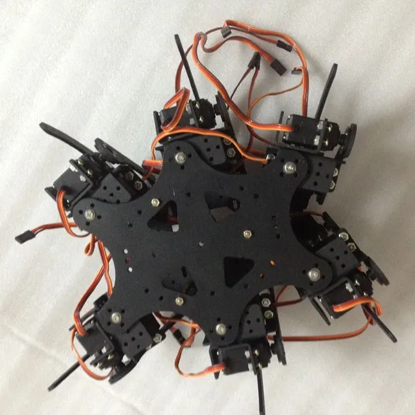 Собранная 18 дюймовая алюминиевая рама робота Hexapod Spider Six 3DOF на ножках с