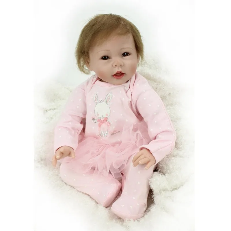 Красивая маленькая девочка Bebes Reborn Baby DOLLMAI дизайн Силиконовое покрытие куклы живые реалистичные эмуляция reborn игрушки подарок