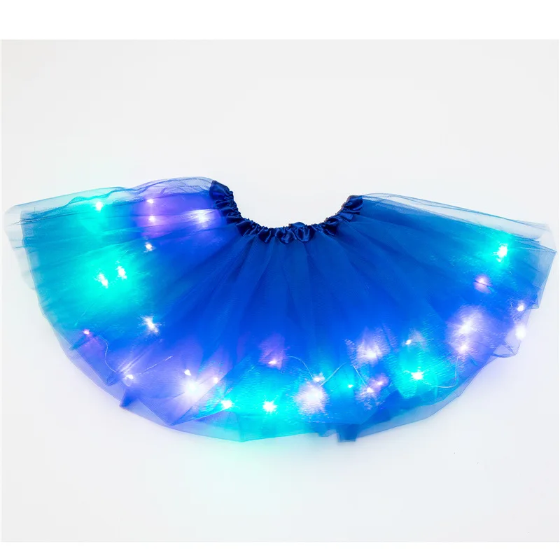 Falda de tutú LED de neón para niña y mujer, ropa de baile de escenario,  plisada, en capas, de tul, Vestido corto para 3-12 años - AliExpress