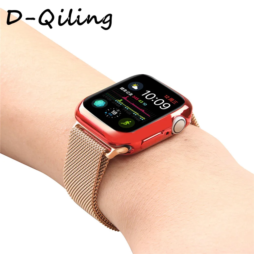 Чехол для часов Apple Watch Case5, 4, 3, 2, 1, 40 мм, 44 мм, прозрачный чехол из ТПУ, защитная пленка для экрана iWatch