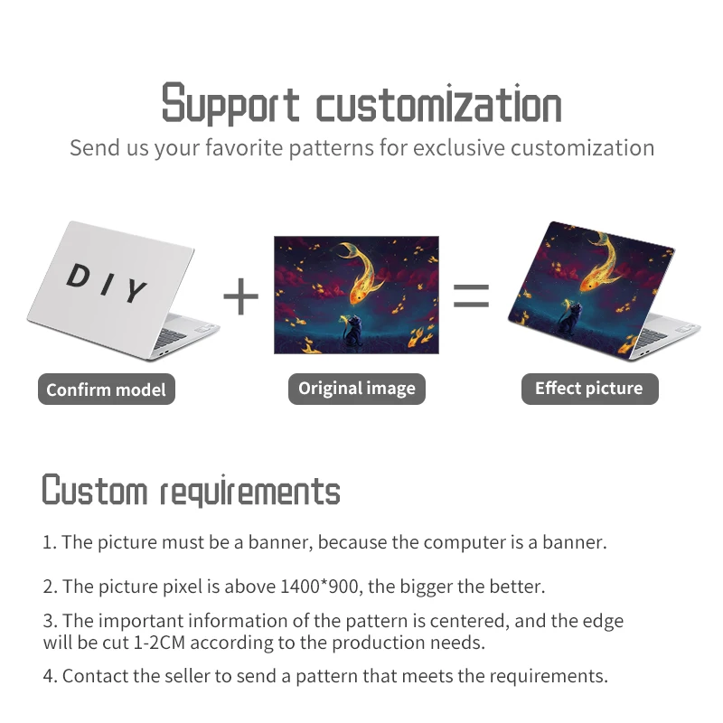 DIY Laptop Skins Stickers Notebook Vinyl Cover Sticker for Acer/Lenovo/HP/Macbook/Msi 11.6