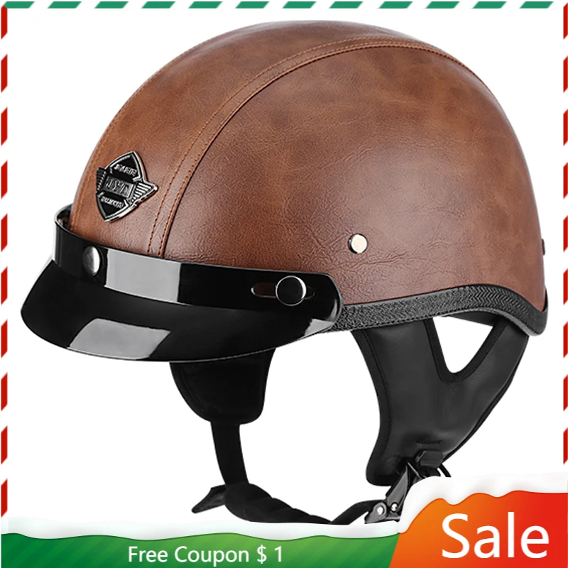 

Open Face Helmet Casco Moto Retro Classic Casco Vintage With Ears Capacete Aberto Moto German Helmets Retro Motorcycle Vintage