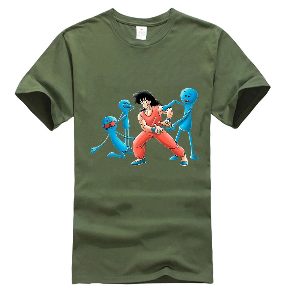 Mr. Meeseeks Dragon Ball Z забавная ТВ футболка унисекс Yamcha 2Xl 3Xl 4Xl 5Xl футболка - Цвет: Армейский зеленый
