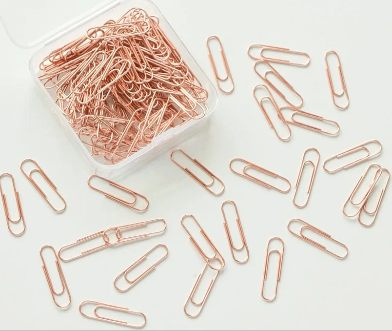 28mm rosegolden paperclips 120 Pcs/Pkg cute kawaii metal paper clip bookmarks Office supplies