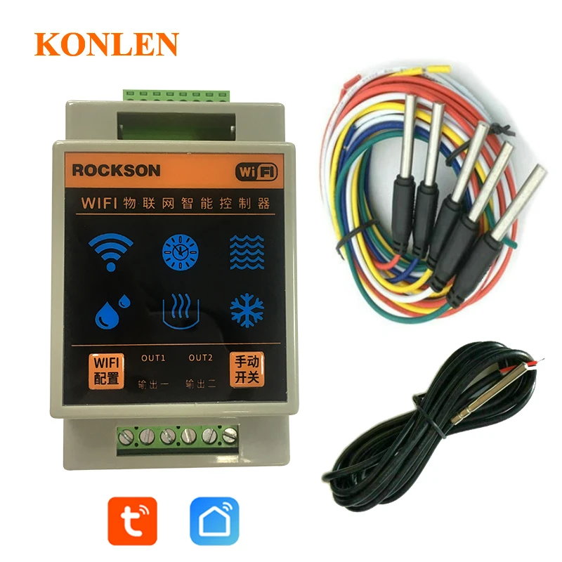 Tuya WIFI Water Level Temperature Sensor Automatic Tank Pump Valve High