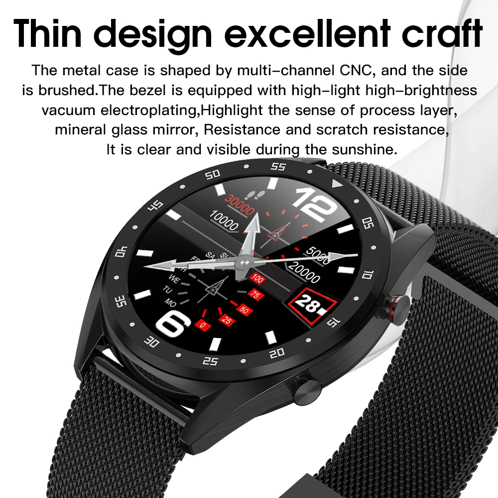 YOCUBY L7 ECG Smart Sports Watch PPG HRV Report Heart Rate Sleeping Monitor IP68 Waterproof Swimming Fitness Tracker for Men