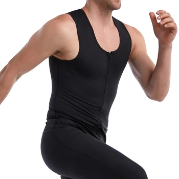 

Bodysuit Men Seamless Sweat Vest Body Shapers Zip Tank Tops Waist Trainer Slimming Pants Modeling Belt Losing Weight Sauna Suit