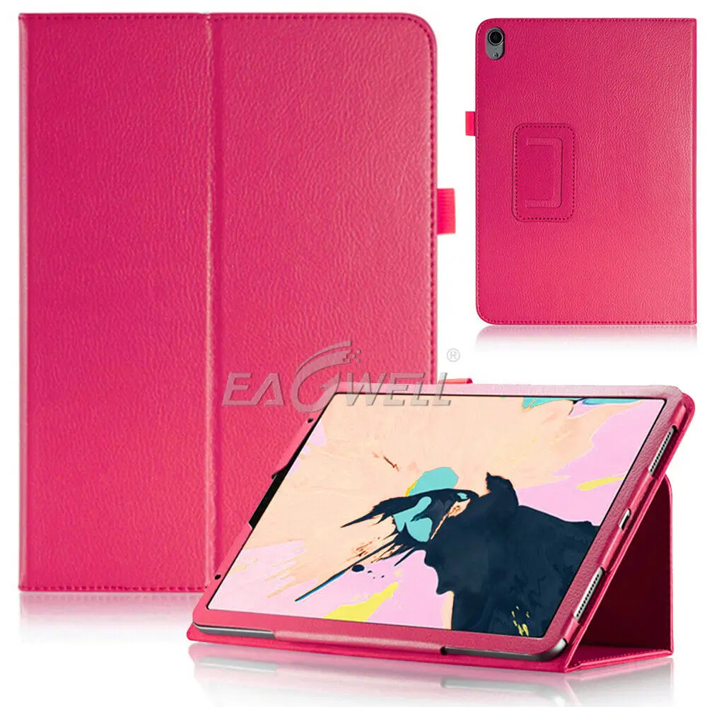 Кожаный магнитный чехол с рисунком личи для iPad Pro 12,9 чехол с функцией автоматического сна смарт-чехол для iPad Pro 12,9 чехол - Цвет: Rose Red