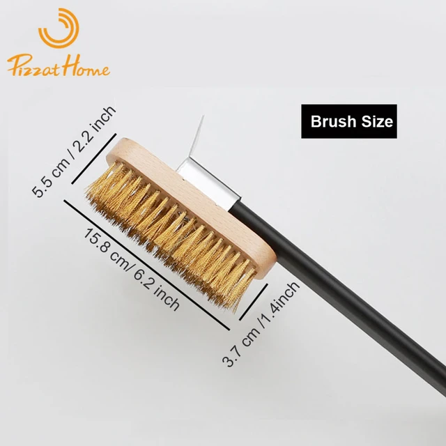 PizzAtHome 43 inch Pizza Oven Commercial Copper Brush Bristle Brass Scraper  Grill Cleaning Oven Brush with Aluminium Handle - AliExpress