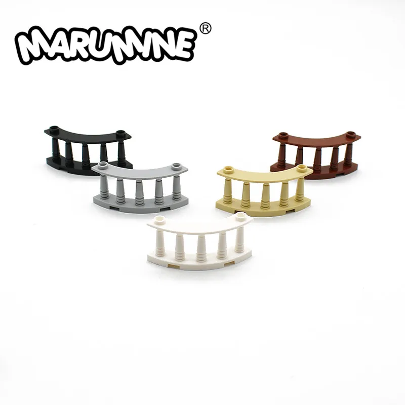 MARUMINE 30 шт. кубики MOC Fence 4x4x2 четверть круглый шпиндель с 2 шпильками 30056 конструктор для городского