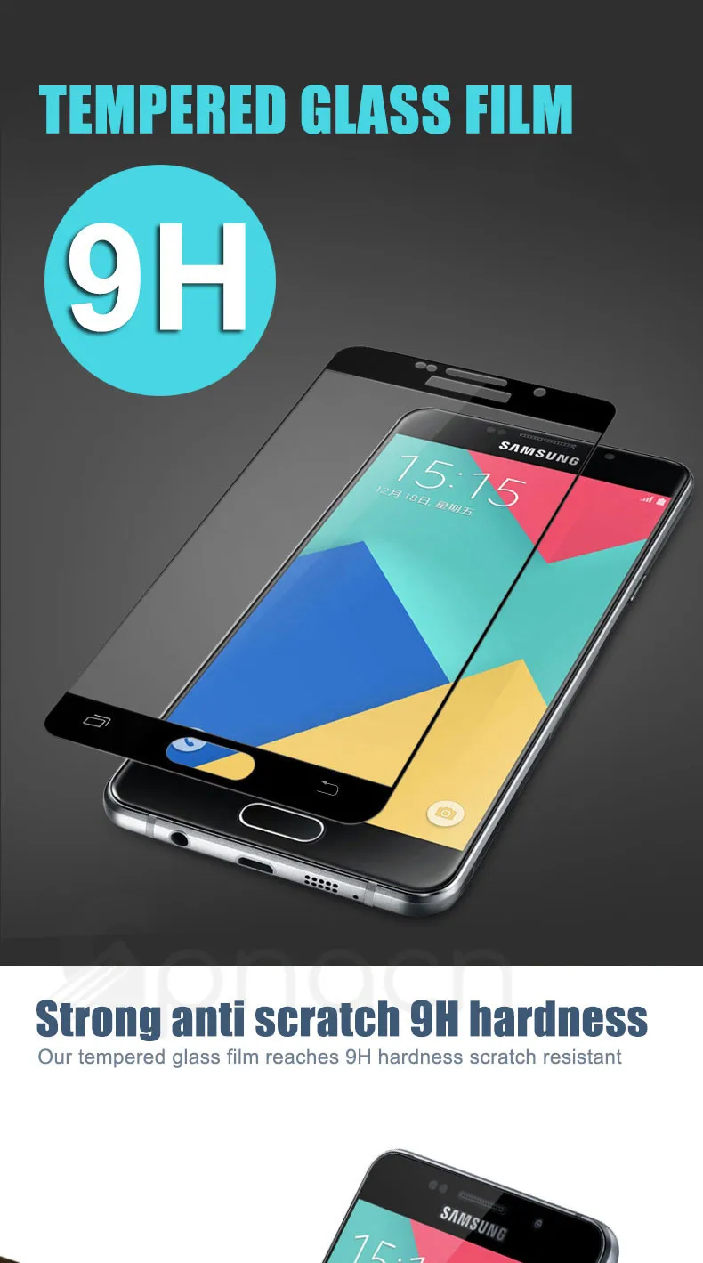 9D защитный Стекло на samsung Galaxy A3 A5 A7 Экран протектор A6 A8 плюс A9 чехол с пленкой из закаленного стекла
