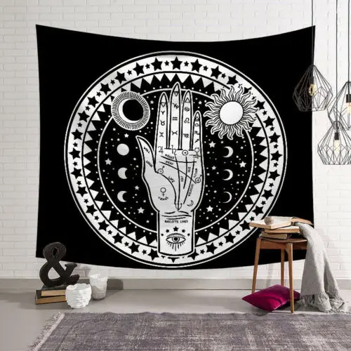 Индийская МАНДАЛА ГОБЕЛЕН Настенный Солнечный Луна Таро настенный гобелен настенный ковер психоделический ТАПИС колдовство настенный гобелен из ткани - Цвет: 3