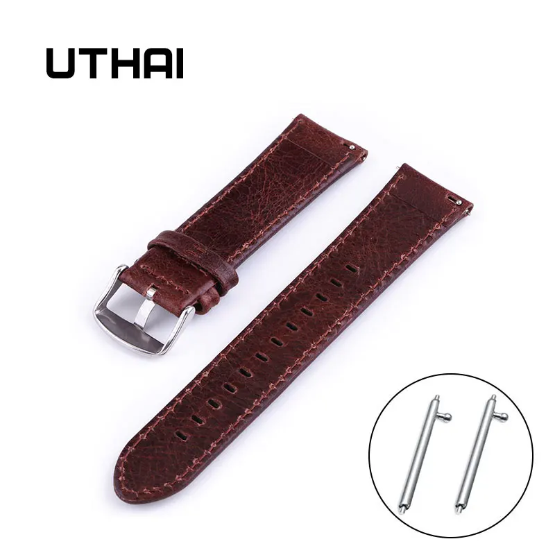 UTHAI P09 20 мм Классический ремешок для часов из телячьей кожи 22 с кожаным ремешком