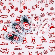 1 шт красный золотой рождественский снежинка наклейки для ногтей 3D клей Рождественский подарок наклейки s слайдер для ногтей год наклейки для ногтей Обертывания