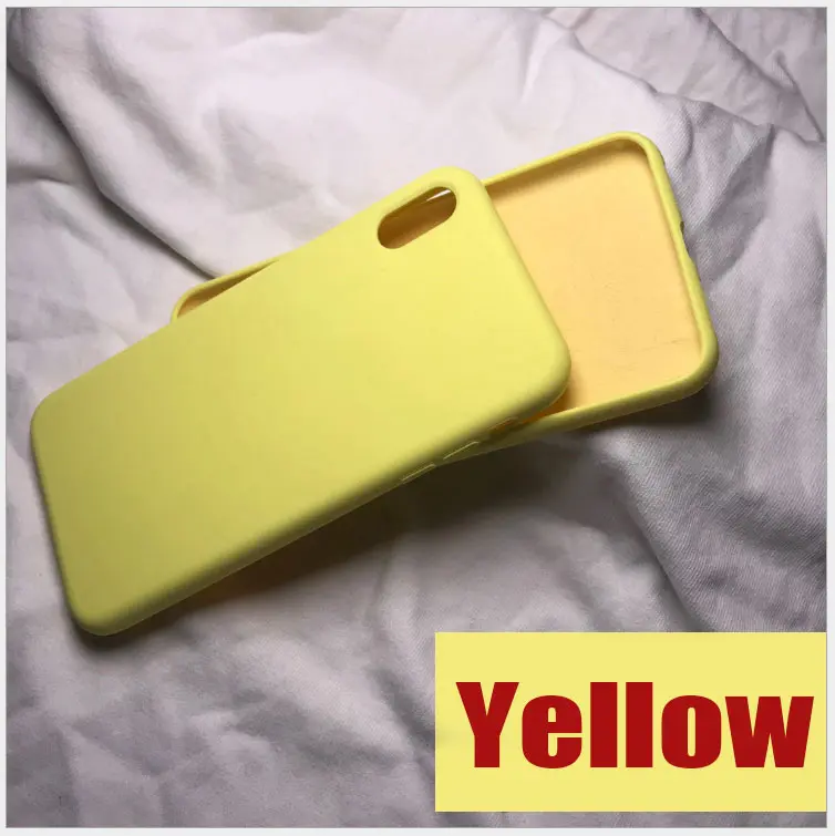 yellow Официальный Стильный силиконовый чехол для iPhone 7/8 6S Plus 5s/SE/X/XS MAX/XR милые яркие цвета, Простые Модные чехлы для телефонов - Цвет: yellow